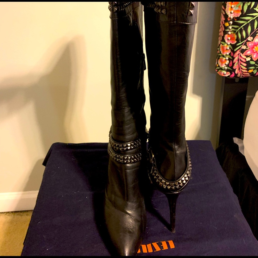 Black Leather knee high boots…
